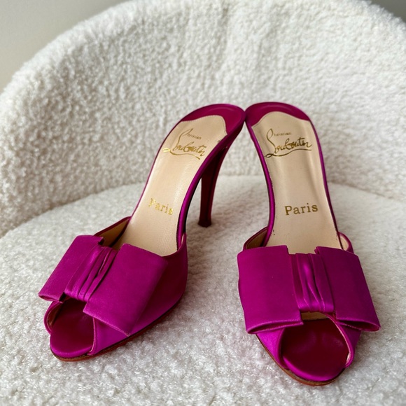 Christian Louboutin Fuchsia Bow Heels - Picture 1 of 8